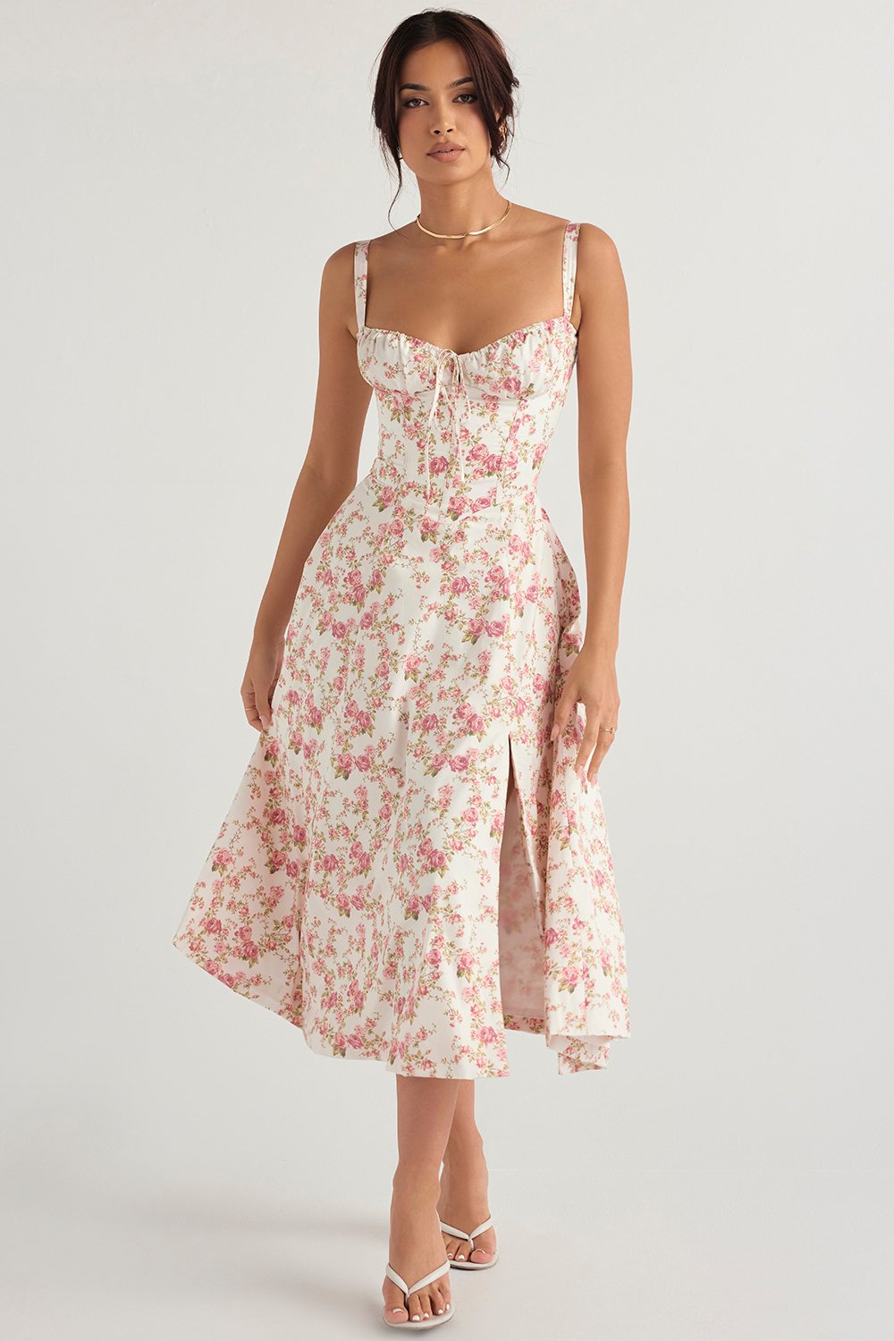 PRINT BUSTIER SUNDRESS