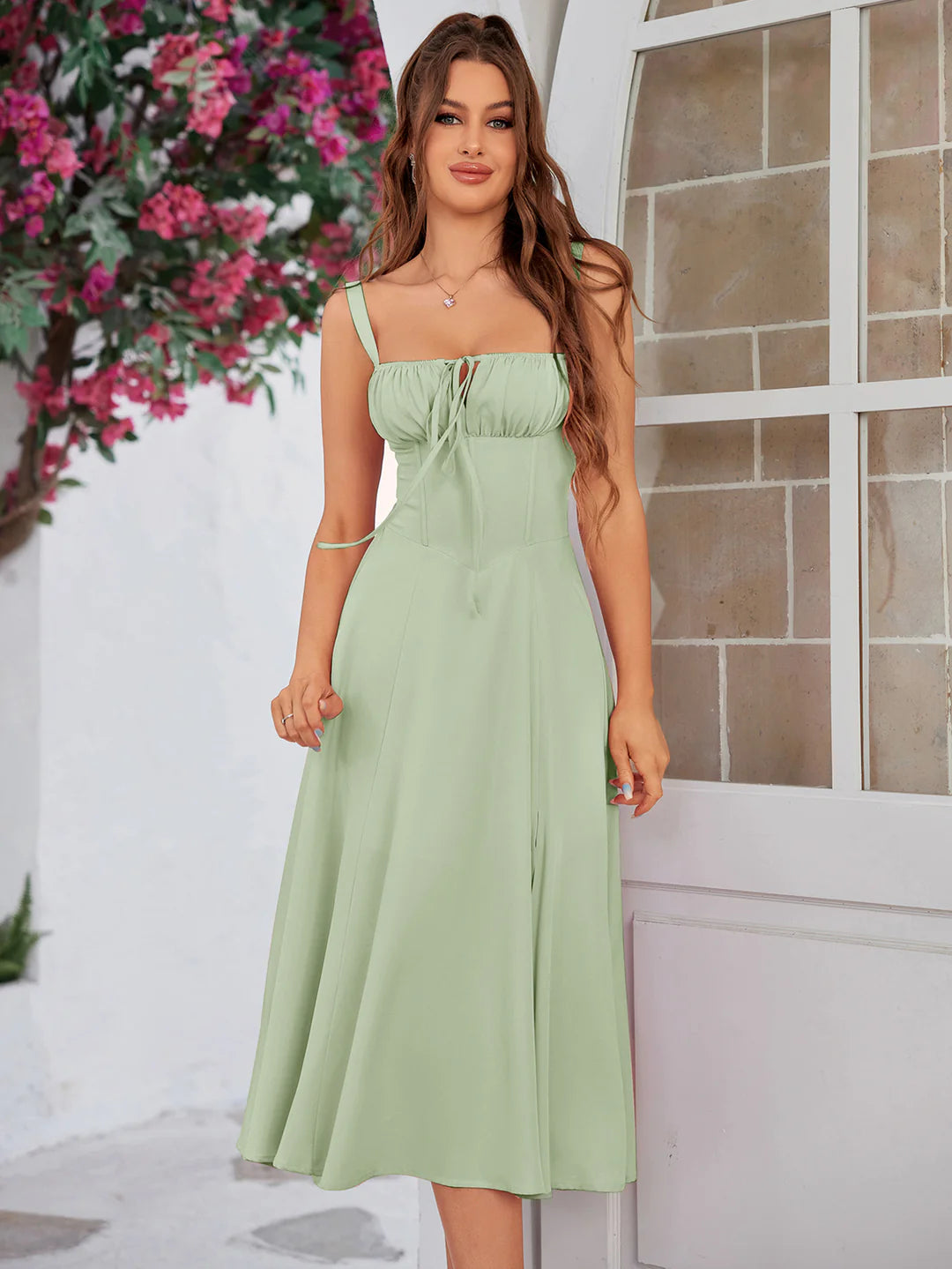 🔥🌸Spring Special Sale 49% off 💐💐Ruched Bust Split Thigh Cami Dress