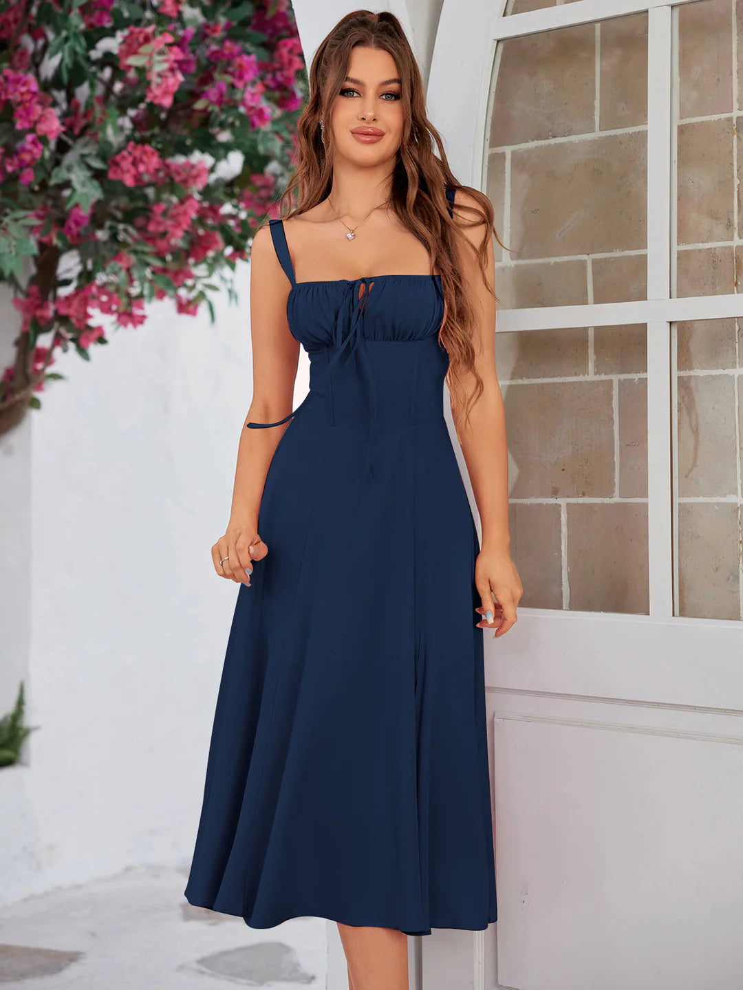🔥🌸Spring Special Sale 49% off 💐💐Ruched Bust Split Thigh Cami Dress