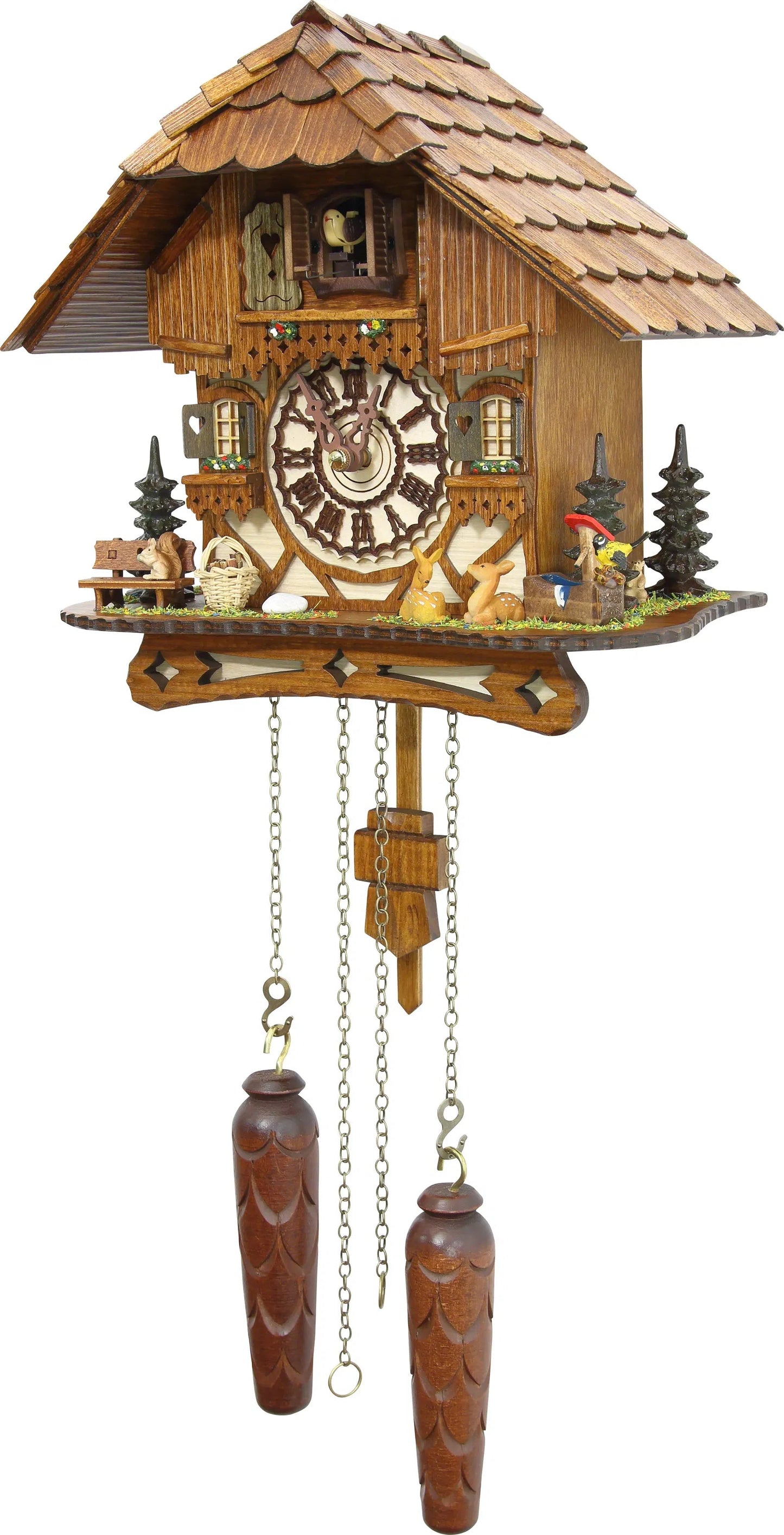 Cuckoo Clock Blackforest Hillside Hut - Quartz Chalet 26cm - Cuckoo-Palace
