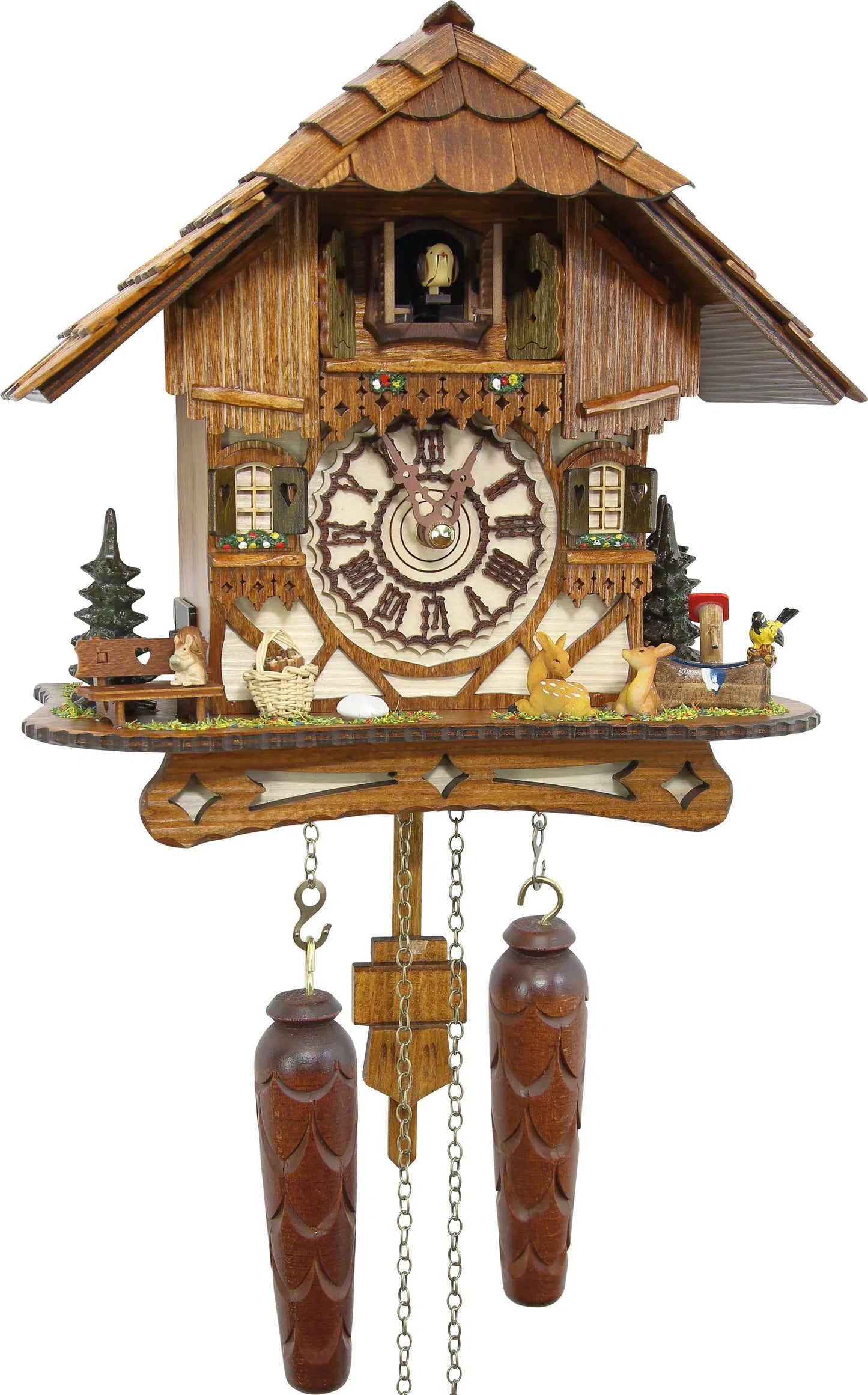 Cuckoo Clock Blackforest Hillside Hut - Quartz Chalet 26cm - Cuckoo-Palace