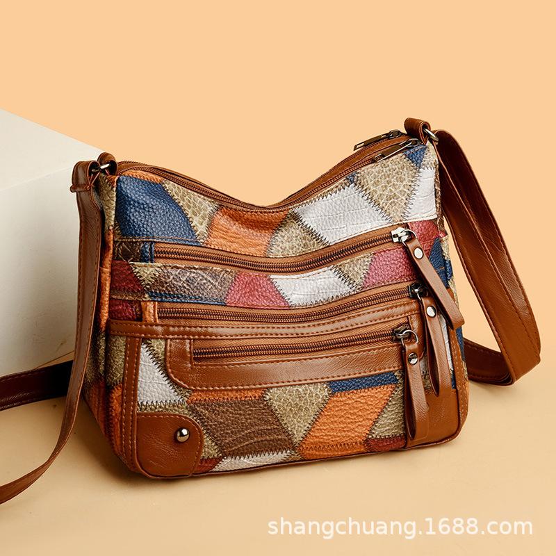 2024 new fashion large-capacity multi-layer casual crossbody bag