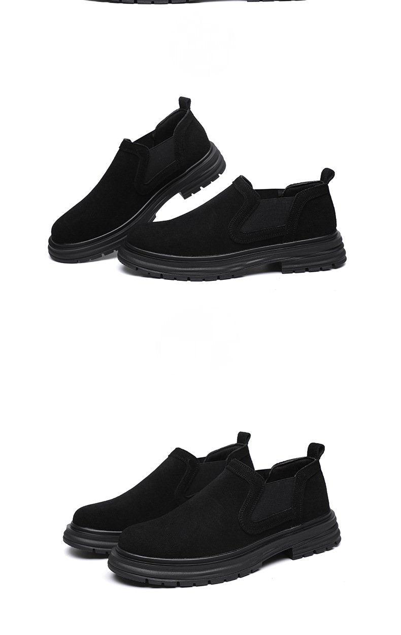 Black Leather Big Head Shoes