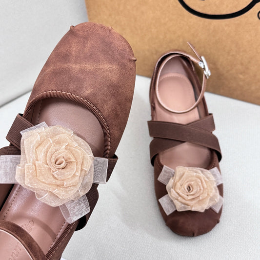 Women's heightening soft sole flower shoes