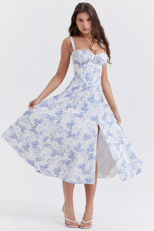 PRINT BUSTIER SUNDRESS