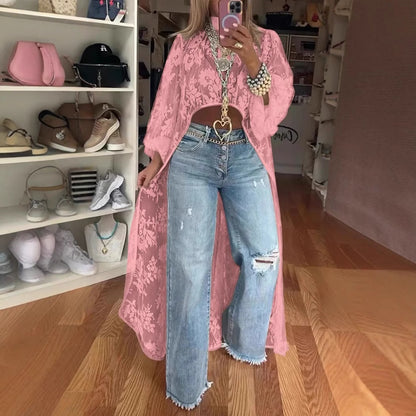 🔥🌸Spring Special Sale 49% off 💐Round Neck Lace Short Front and Long Back Casual Top