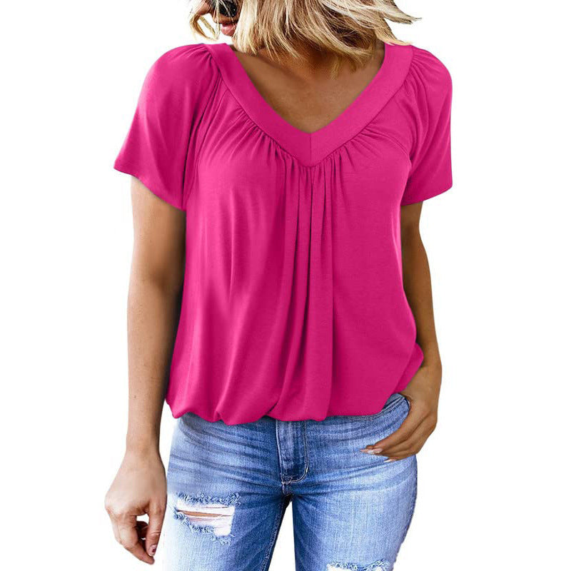 🔥Mother's Day Pre-sale - 50% OFF🔥Women's Casual Summer Short Sleeve V Neck Tops T-shirts