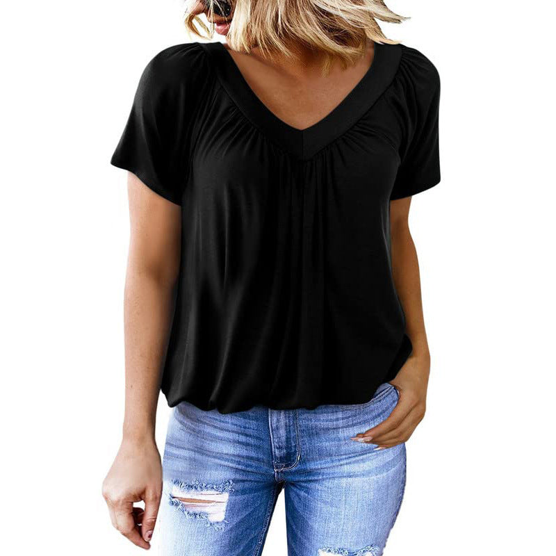 🔥Mother's Day Pre-sale - 50% OFF🔥Women's Casual Summer Short Sleeve V Neck Tops T-shirts