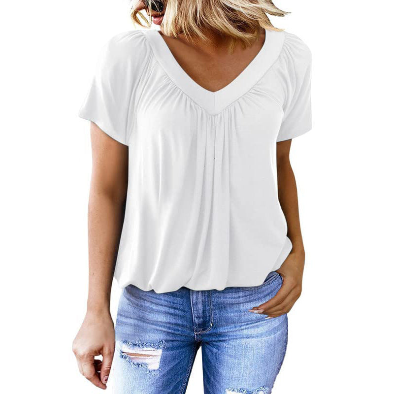 🔥Mother's Day Pre-sale - 50% OFF🔥Women's Casual Summer Short Sleeve V Neck Tops T-shirts