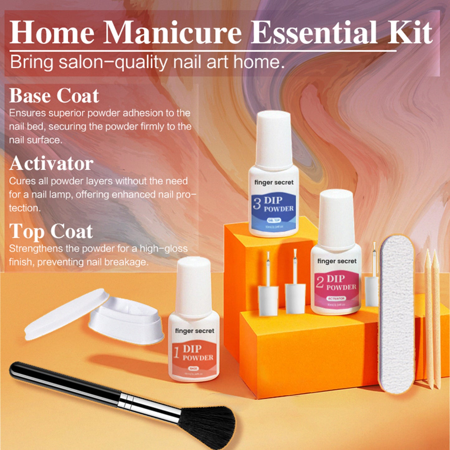 Nail Art Powder Starter Kit，DIY Manicure at Home