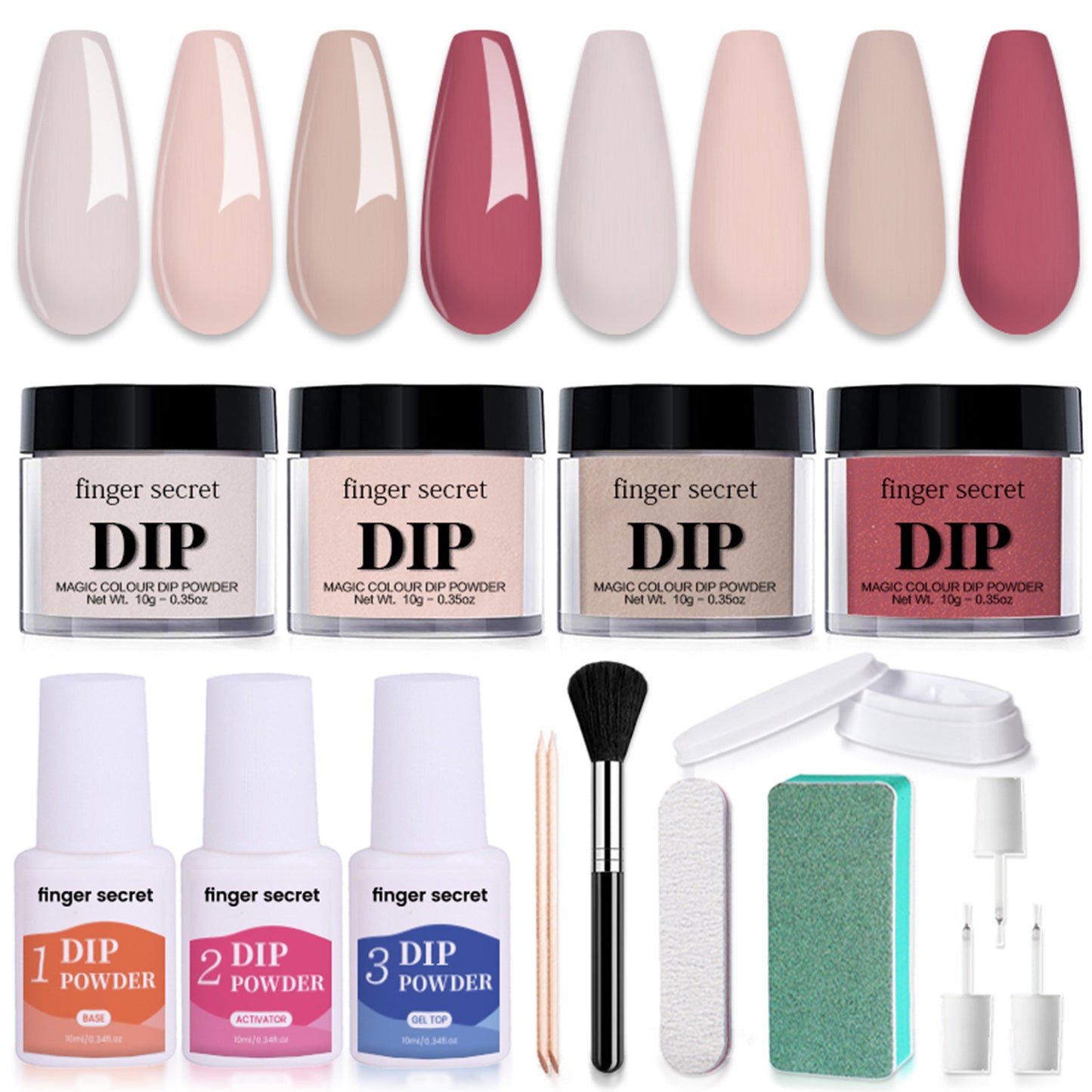 Nail Art Powder Starter Kit，DIY Manicure at Home