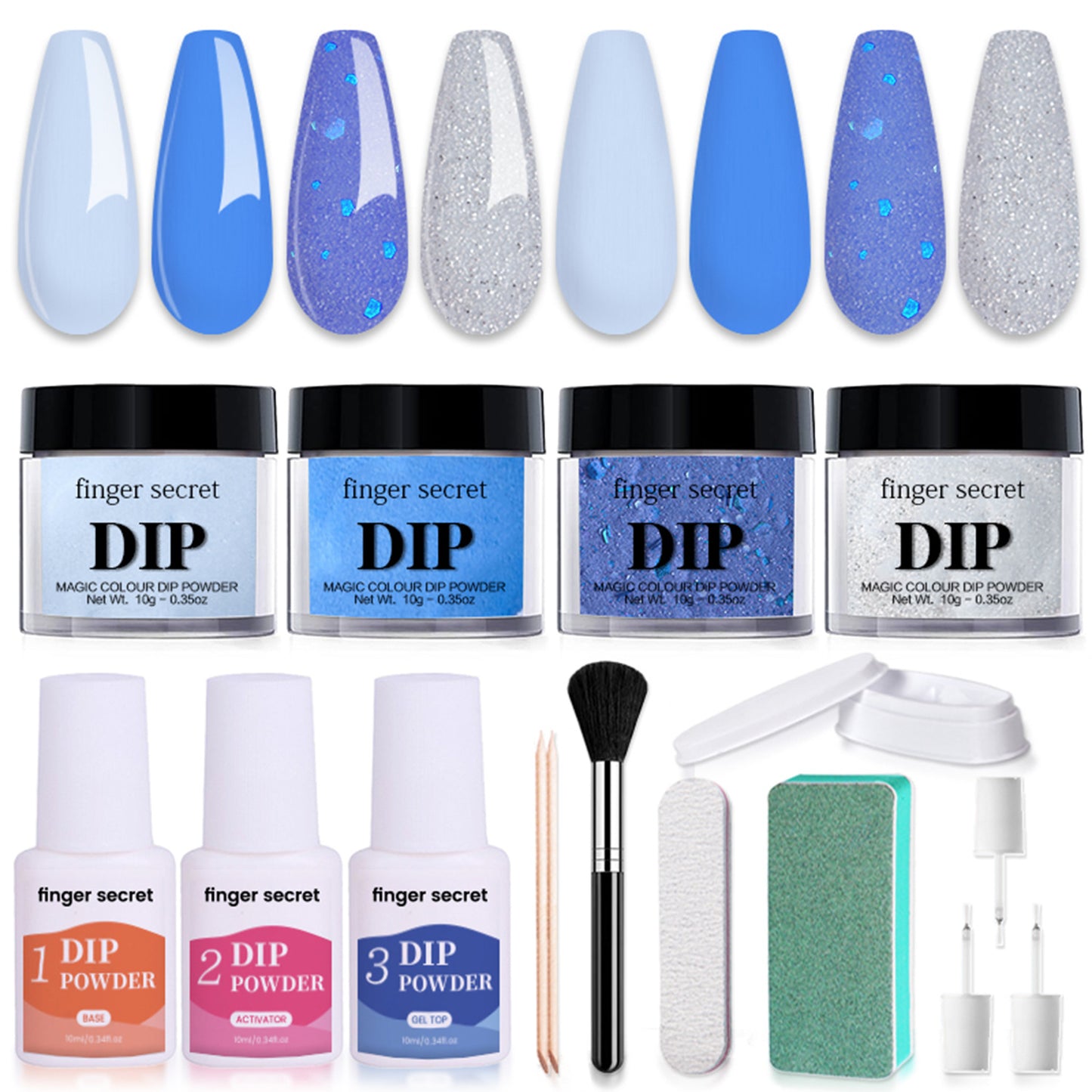 Nail Art Powder Starter Kit，DIY Manicure at Home