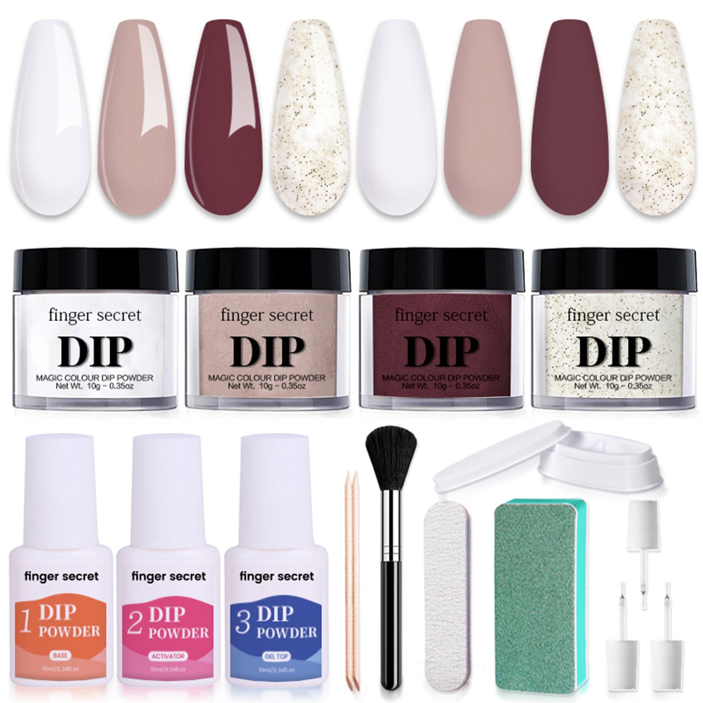 Nail Art Powder Starter Kit，DIY Manicure at Home