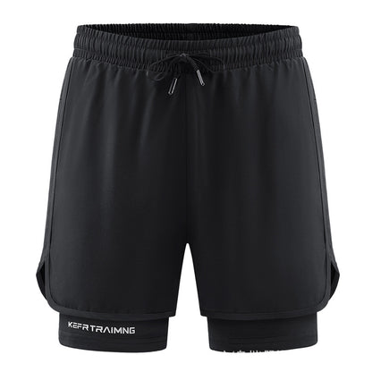 🔥Big Promotion 49% OFF💥Men's 2 in 1 Stretch Active Quick Dry Gym Running Shorts With Liner