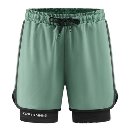 🔥Big Promotion 49% OFF💥Men's 2 in 1 Stretch Active Quick Dry Gym Running Shorts With Liner
