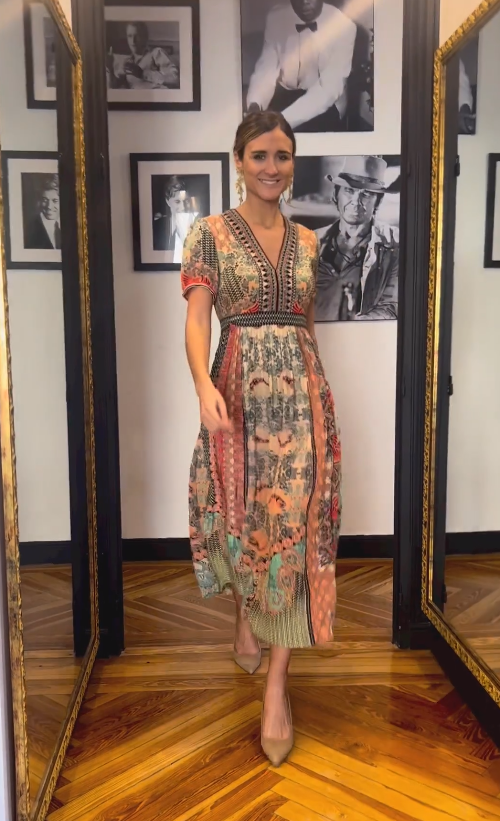 Vintage Brown Striped Dress