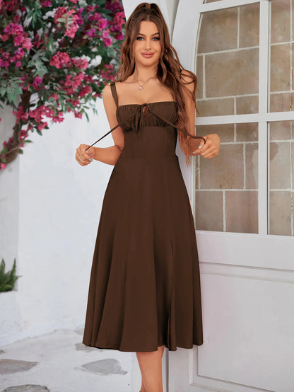🔥🌸Spring Special Sale 49% off 💐💐Ruched Bust Split Thigh Cami Dress