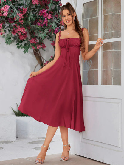 🔥🌸Spring Special Sale 49% off 💐💐Ruched Bust Split Thigh Cami Dress