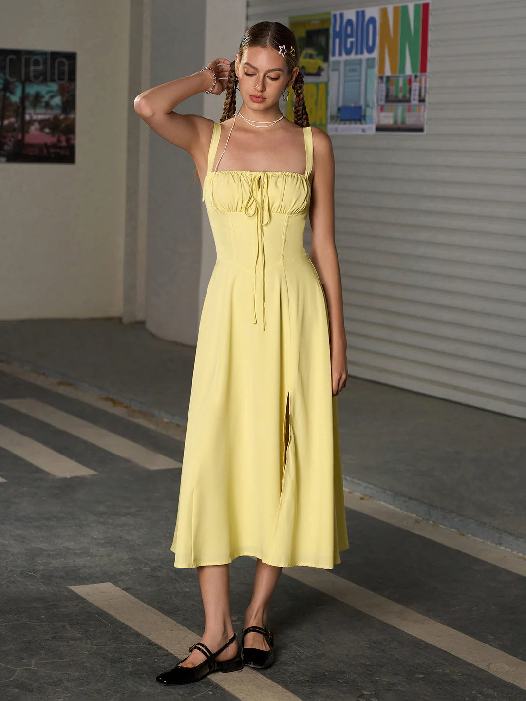 🔥🌸Spring Special Sale 49% off 💐💐Ruched Bust Split Thigh Cami Dress