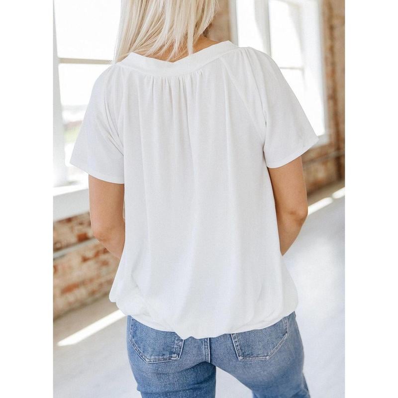🔥Mother's Day Pre-sale - 50% OFF🔥Women's Casual Summer Short Sleeve V Neck Tops T-shirts