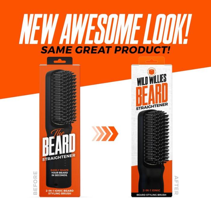 Beard Straightener for Men - 2-in-1 Heated Brush Straightening Comb