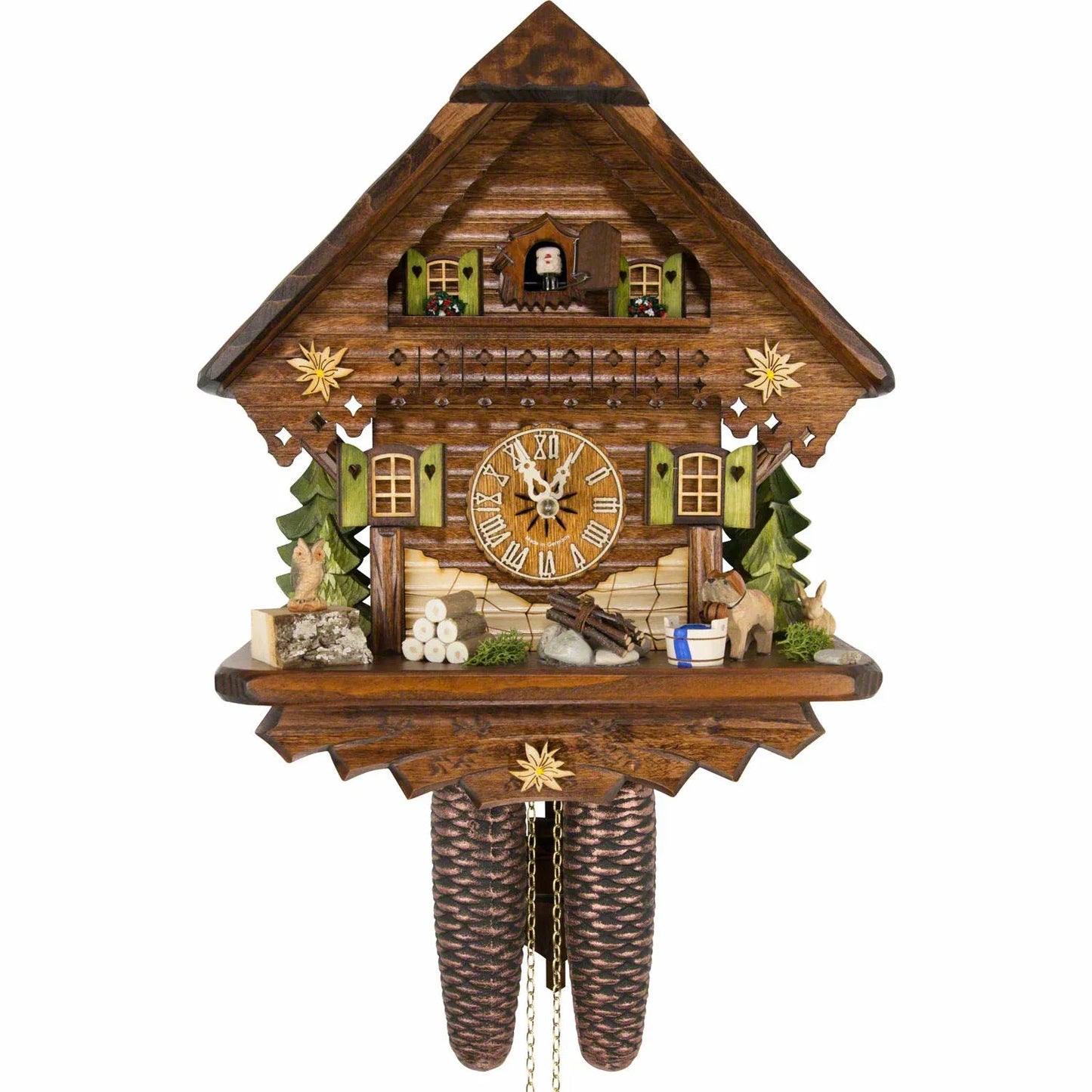 Cuckoo Clock Summer Meadow Lodge - 8 Day Chalet 34cm - Cuckoo-Palace
