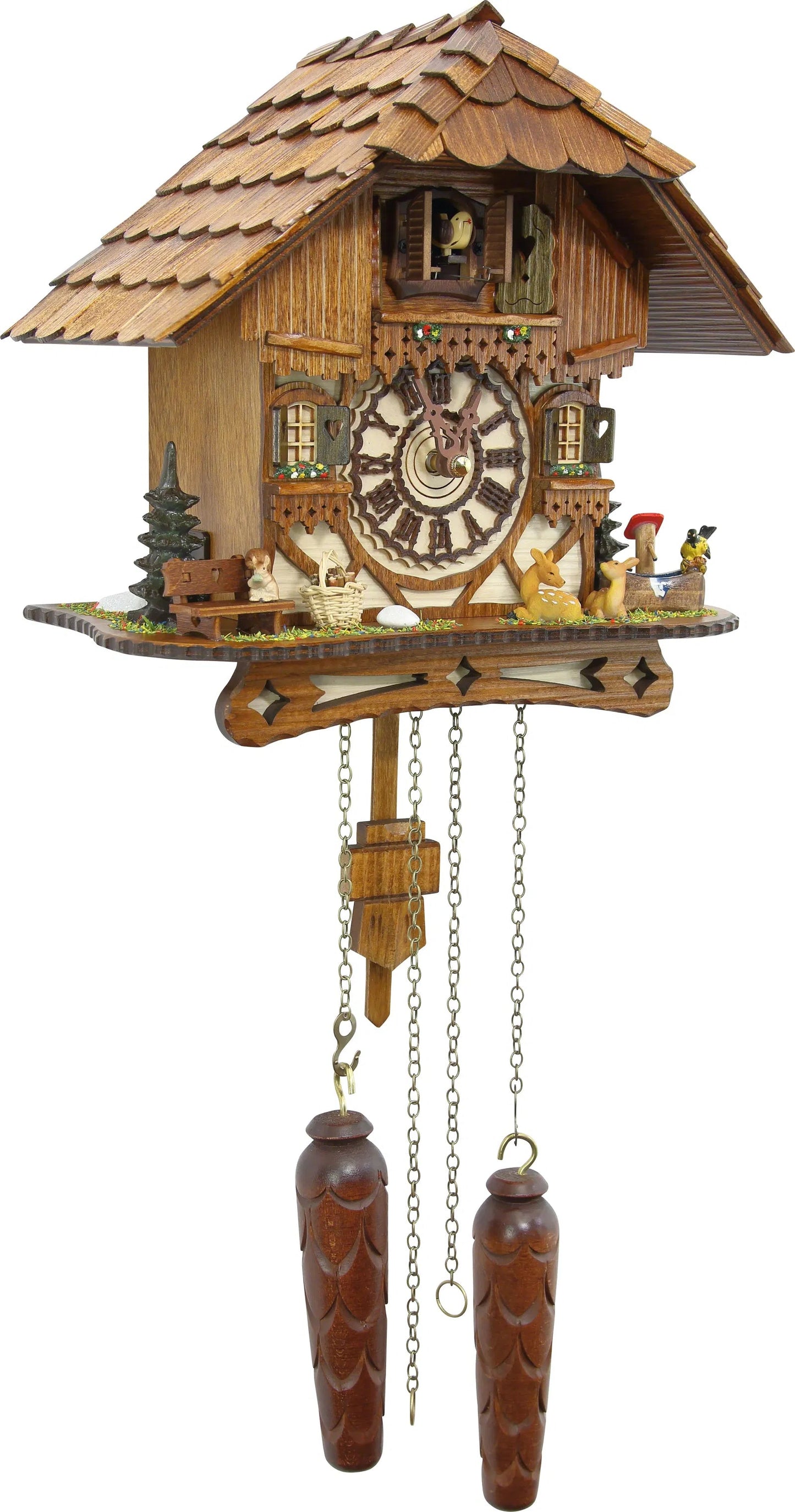 Cuckoo Clock Blackforest Hillside Hut - Quartz Chalet 26cm - Cuckoo-Palace