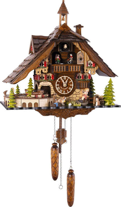 Cuckoo Clock Wildparkmühle Railway Station - Quartz Chalet 33cm - Cuckoo-Palace