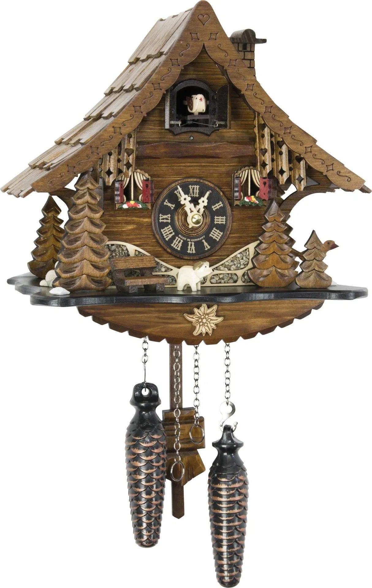 Cuckoo Clock Bavarian Wildalm Hut - Quartz Chalet 25cm - Engstler