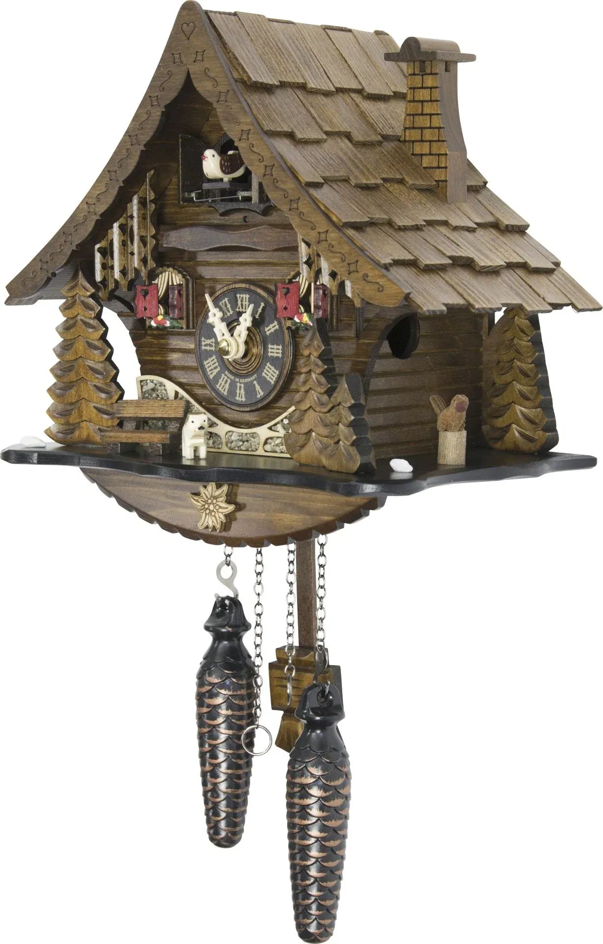 Cuckoo Clock Bavarian Wildalm Hut - Quartz Chalet 25cm - Engstler