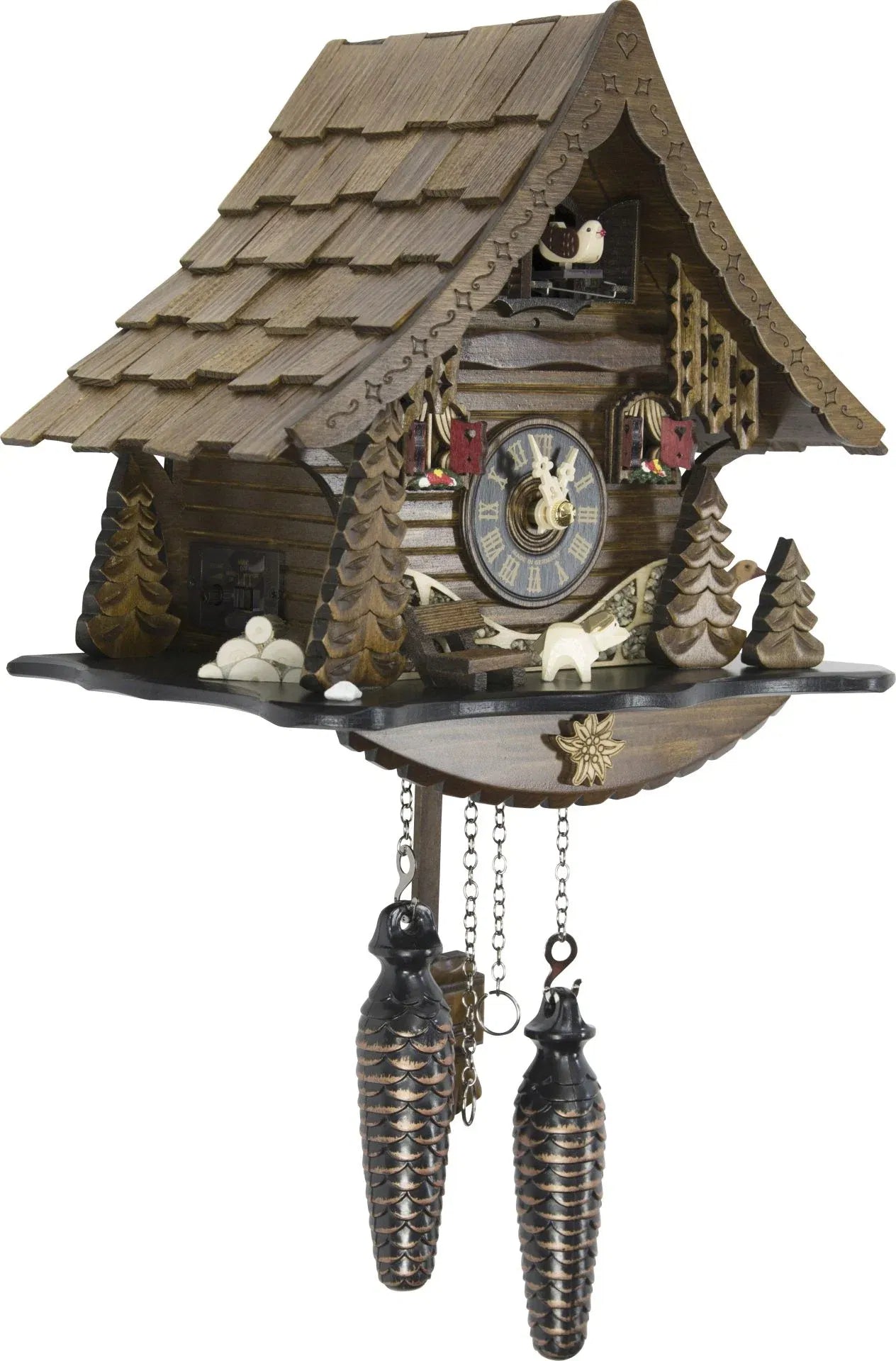 Cuckoo Clock Bavarian Wildalm Hut - Quartz Chalet 25cm - Engstler
