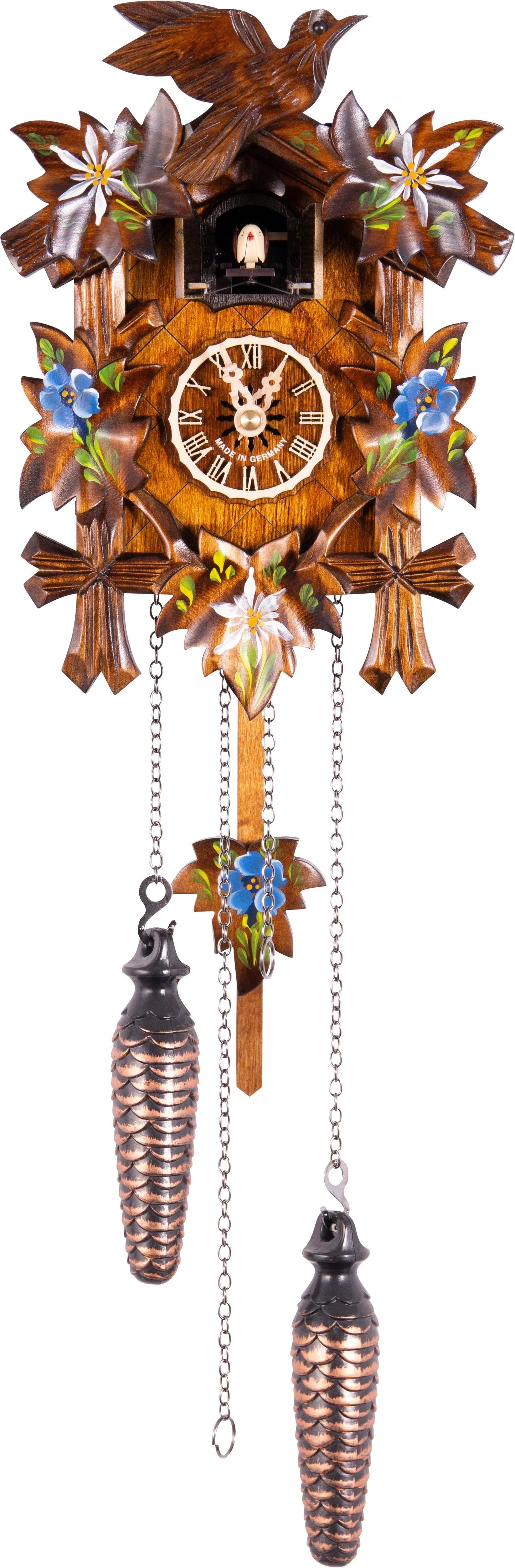 Cuckoo Clock Bavaria - Quartz Carved 22cm - Engstler