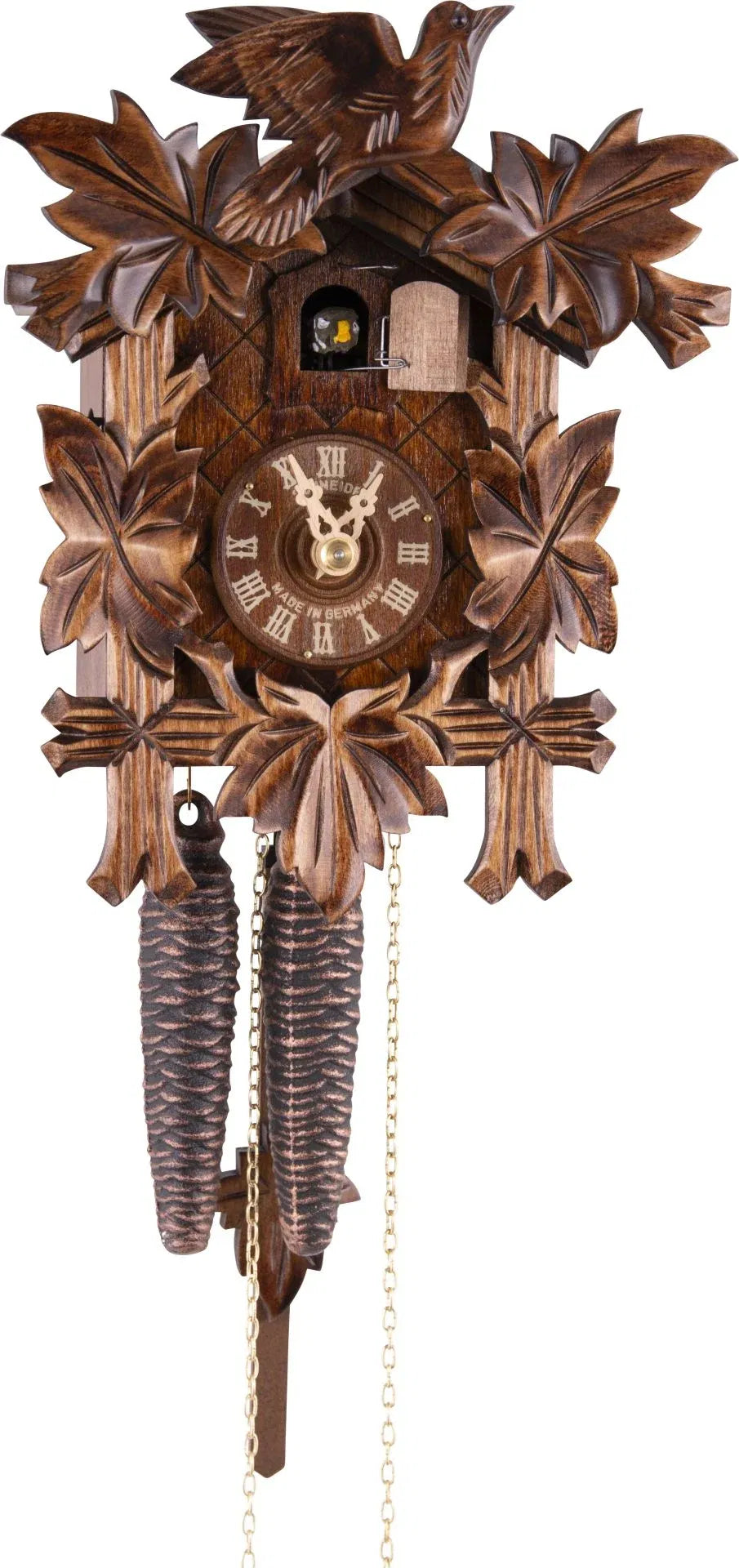 Cuckoo Clock Augsburg - 1 Day Carved 23cm - Anton Schneider