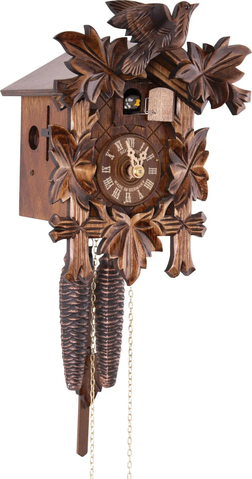 Cuckoo Clock Augsburg - 1 Day Carved 23cm - Anton Schneider
