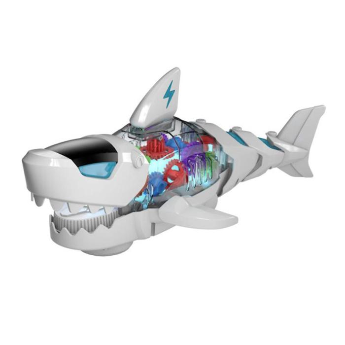 🔥Big Promotion 49% OFF💥Electric Gear Shark Simulation Light Music Swing Universal Mechanical Shark Sea Animal Electric Toy