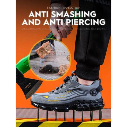 🔥Big Promotion 49% OFF💥Men's steel toe shoes, puncture-proof and smash-proof with swivel buckle（Three-year warranty,Free replacement if worn out）