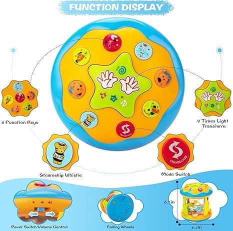 🔥Big Promotion 49% OFF💥Baby Musical Light Up Toys 6-36 Months, Tummy Time Ocean Projector Rotating