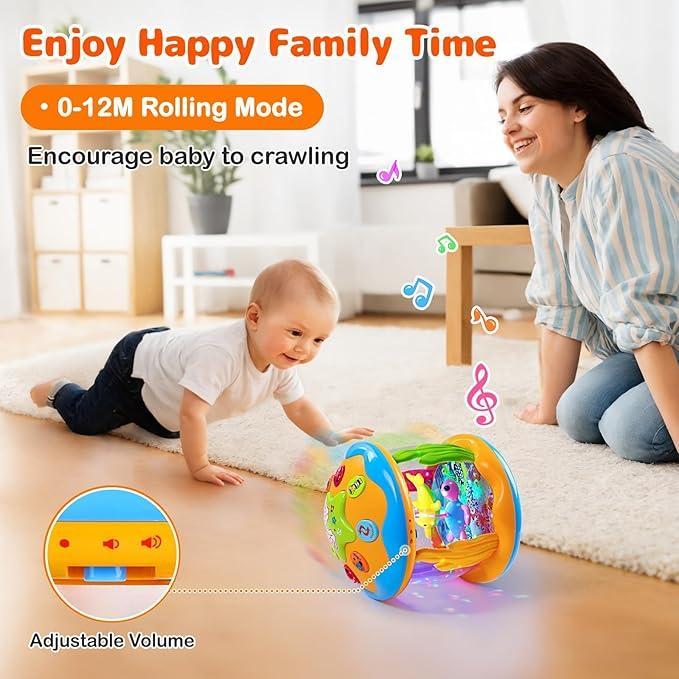 🔥Big Promotion 49% OFF💥Baby Musical Light Up Toys 6-36 Months, Tummy Time Ocean Projector Rotating