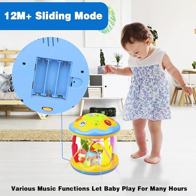 🔥Big Promotion 49% OFF💥Baby Musical Light Up Toys 6-36 Months, Tummy Time Ocean Projector Rotating