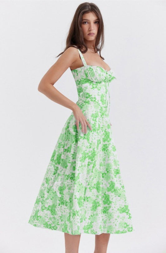 PRINT BUSTIER SUNDRESS