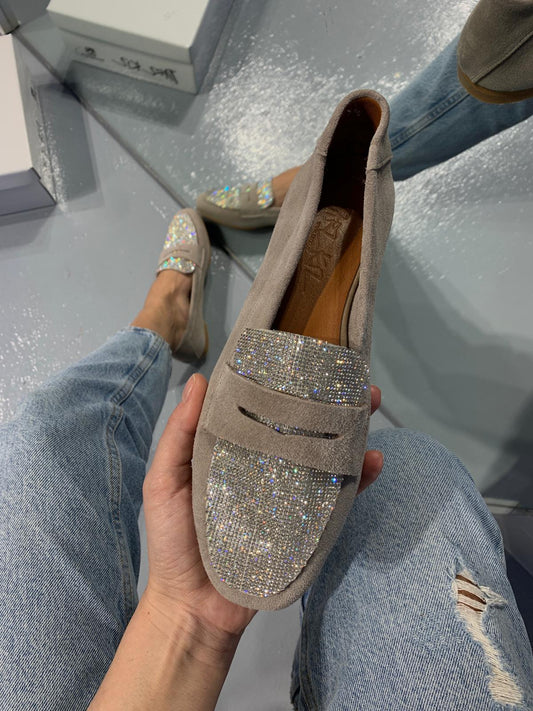 Sequined Khaki Espadrilles