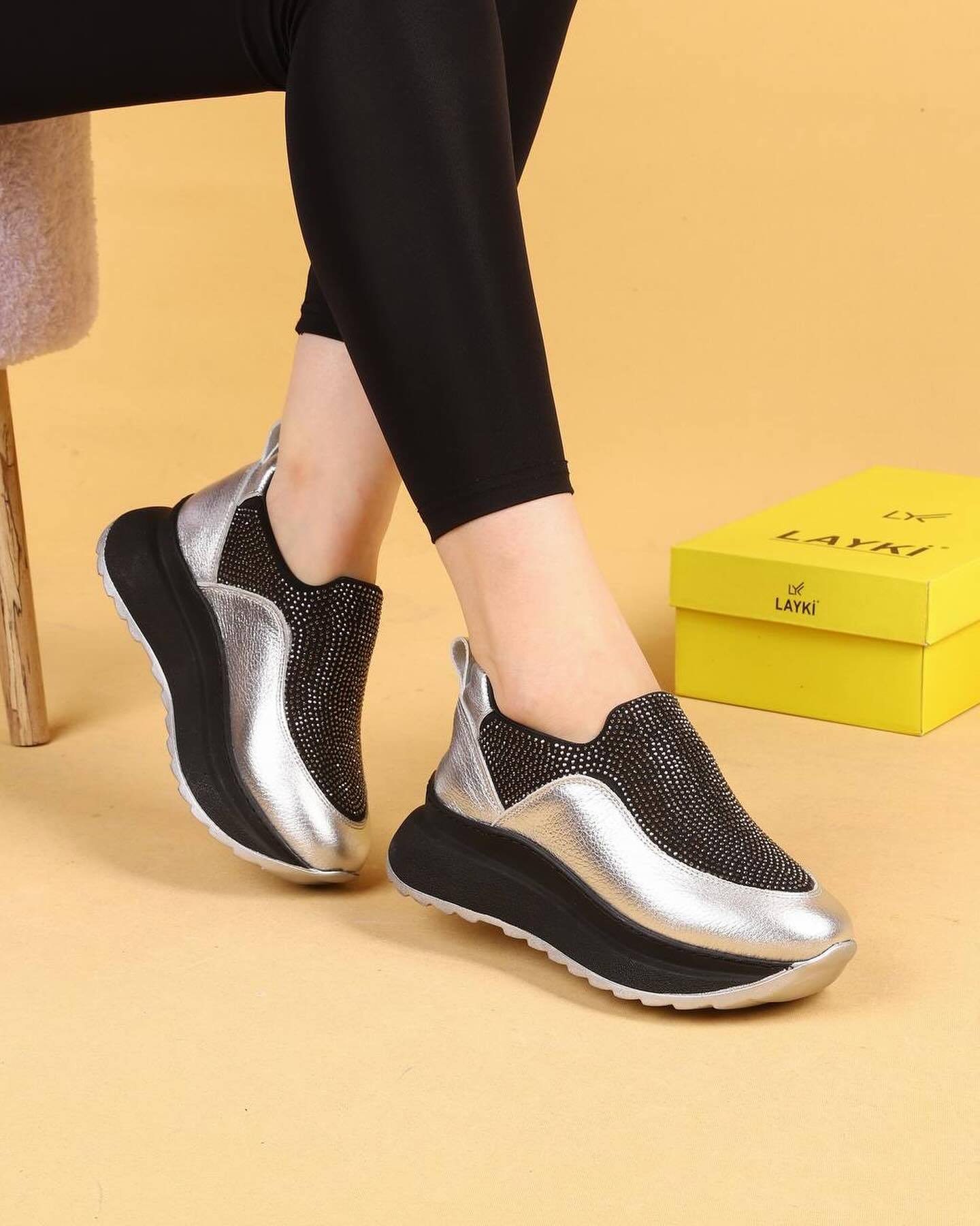 Arch support, breathable, enhanced, rhinestoned casual shoes, sneakers