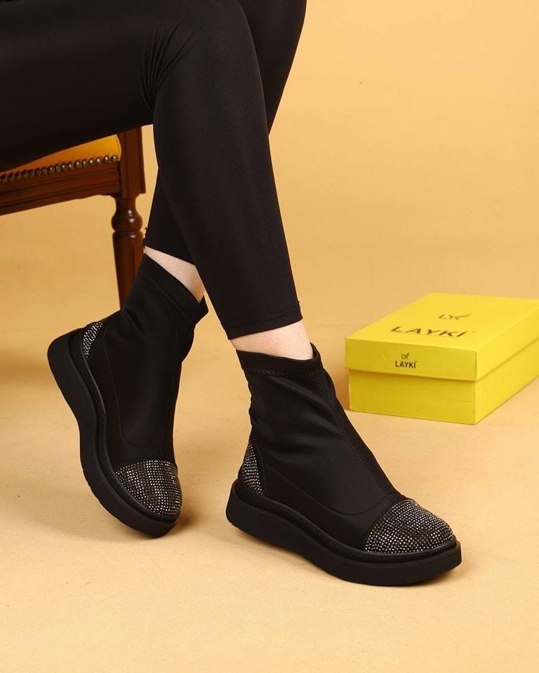 Elastic breathable diamond-studded casual shoes women's boots