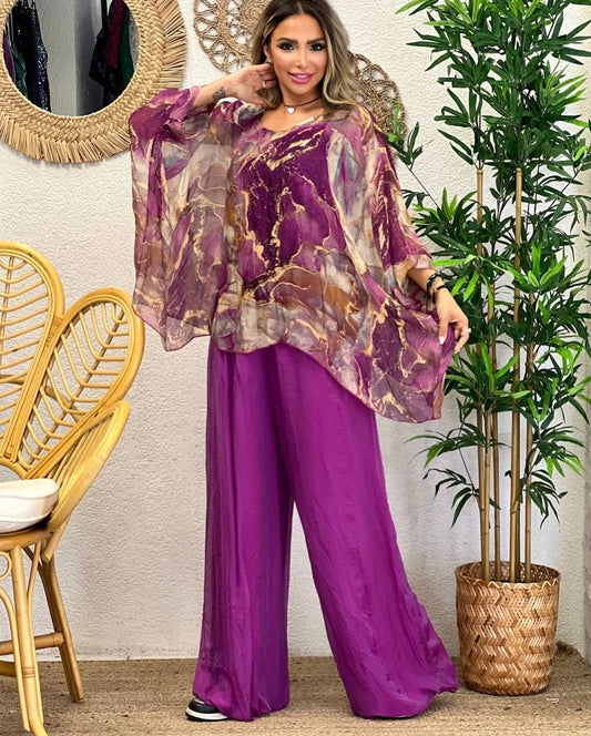 Light and elegant ice silk suit