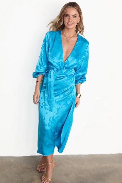 Turquoise Summer Wrap Dress