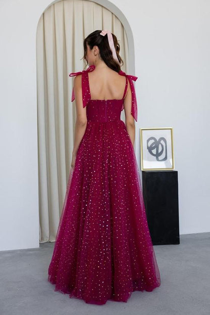 Spun rhinestone puffy dress