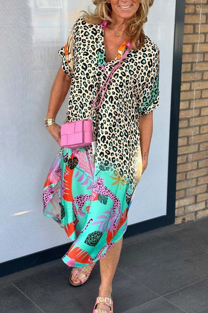 Colorful leopard print dress