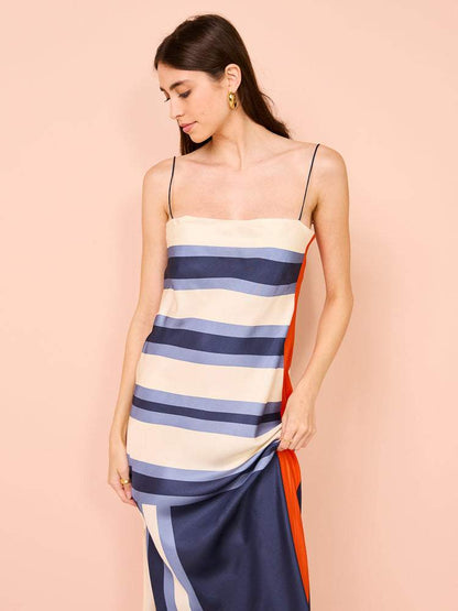 Blue striped fresh dress