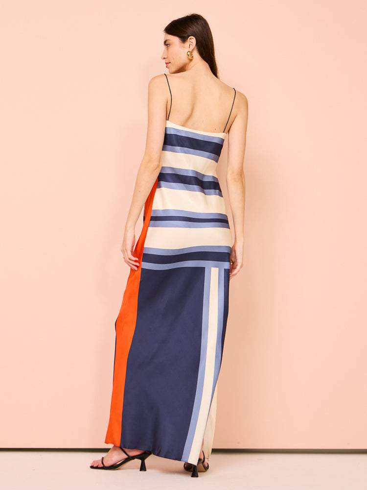 Blue striped fresh dress