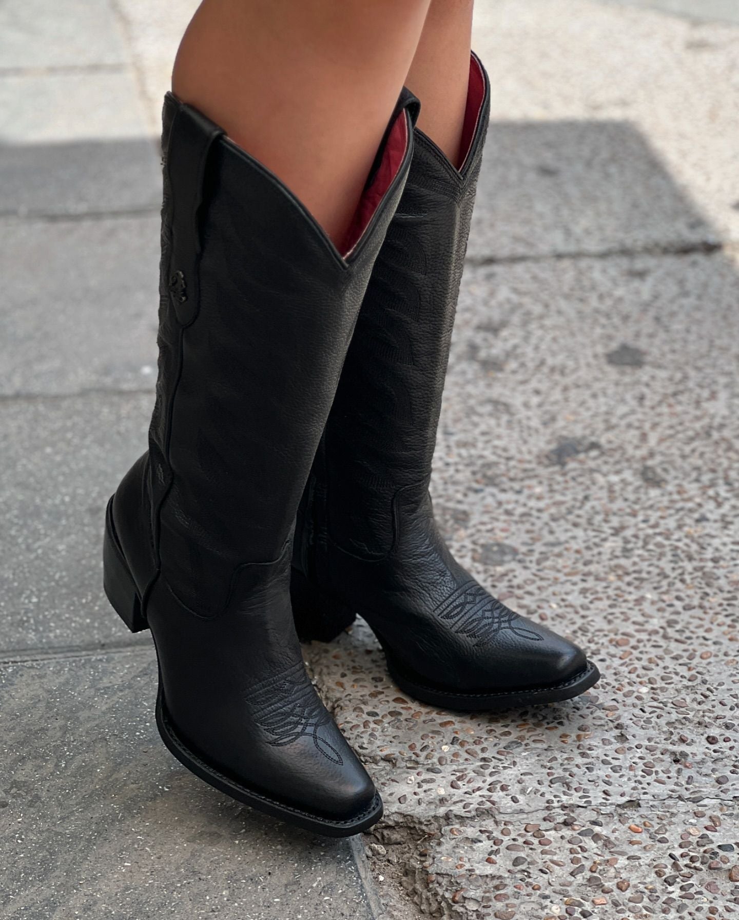 Black soft leather women's boots